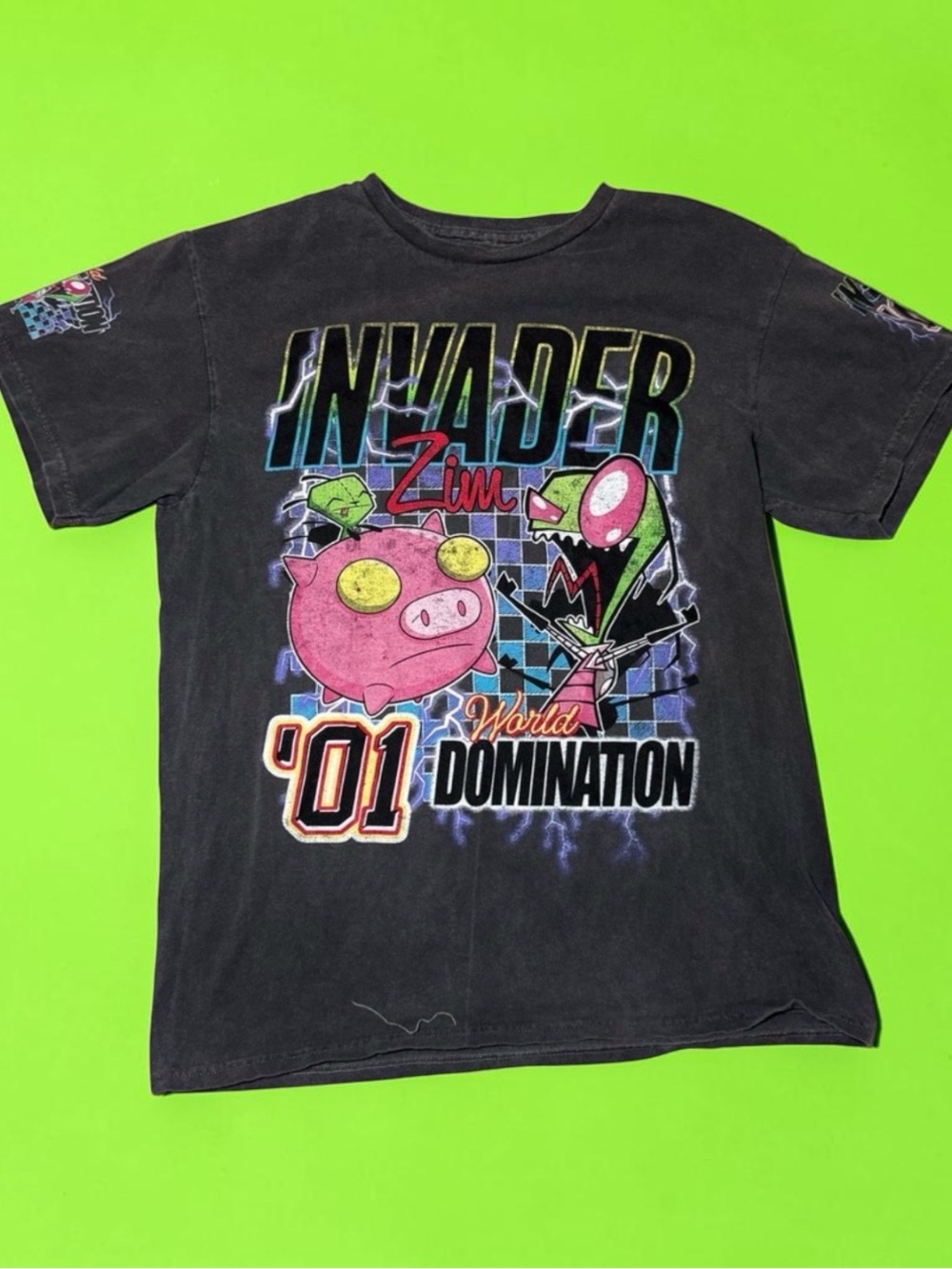 Invader Zim World Domination Shirt Unisex Size Medium Gir Gray